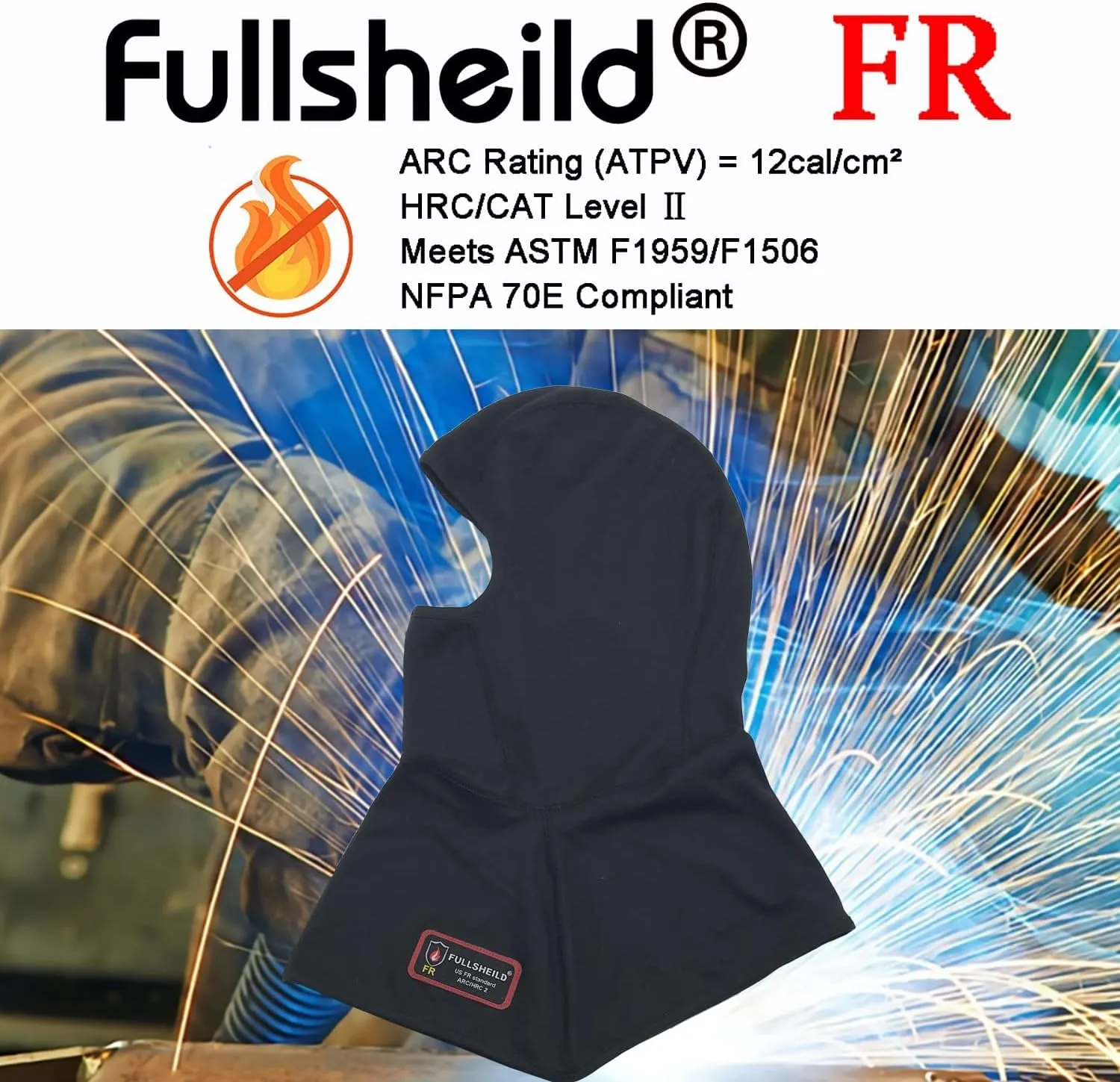 Fullsheild FR Flame Resistant Balaclava Face Mask NFPA2112 CAT2 Cover Hood for Welding Hunting Army Military OneSize