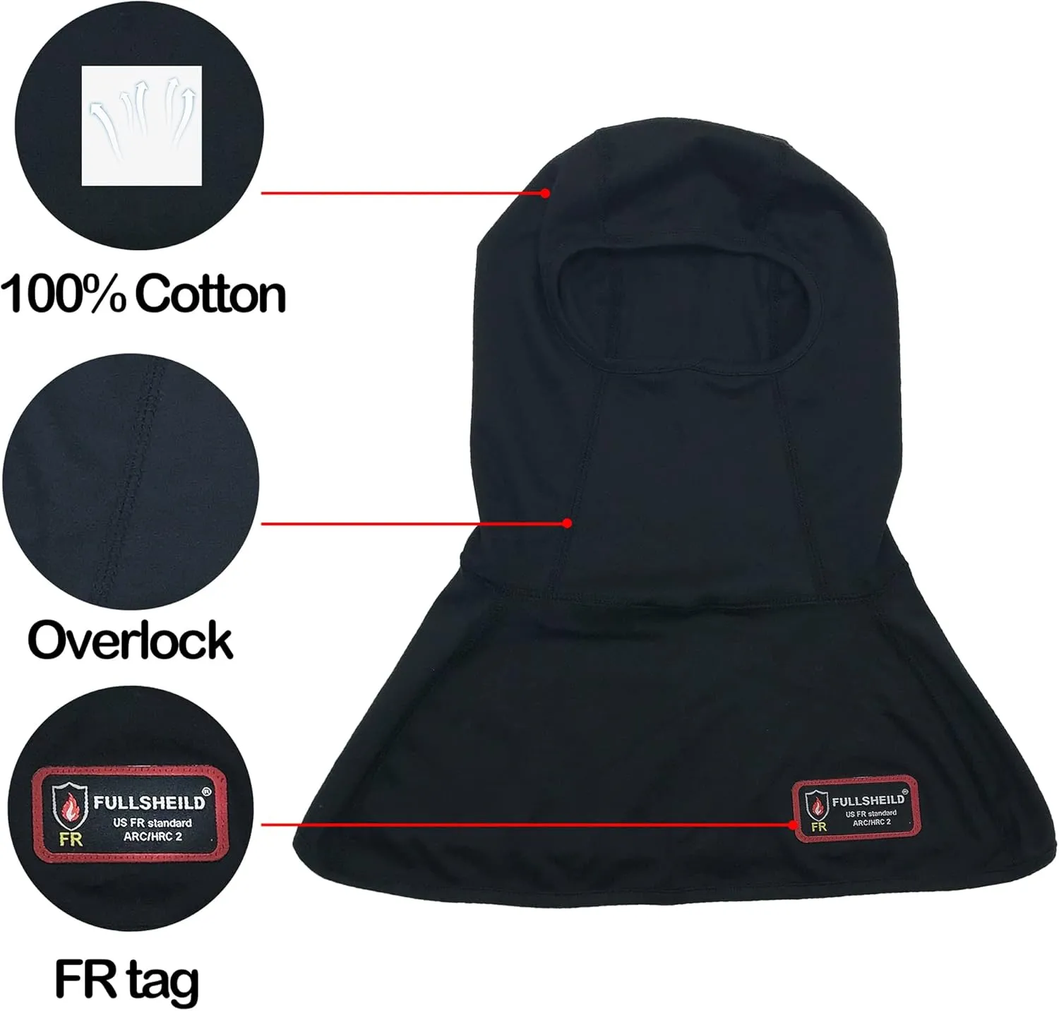 Fullsheild FR Flame Resistant Balaclava Face Mask NFPA2112 CAT2 Cover Hood for Welding Hunting Army Military OneSize