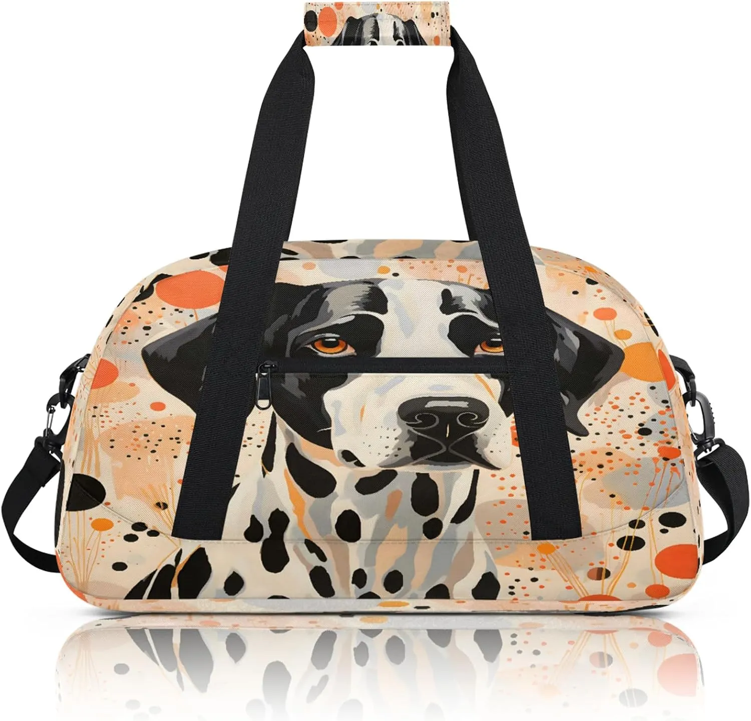Funny Dog Themed Small Gym Bag 18 inch Carry On Duffel Bag for Weekender Travel Sports Workout Yoga Gymnastics Dance Ballet