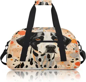 Funny Dog Themed Small Gym Bag 18 inch Carry On Duffel Bag for Weekender Travel Sports Workout Yoga Gymnastics Dance Ballet