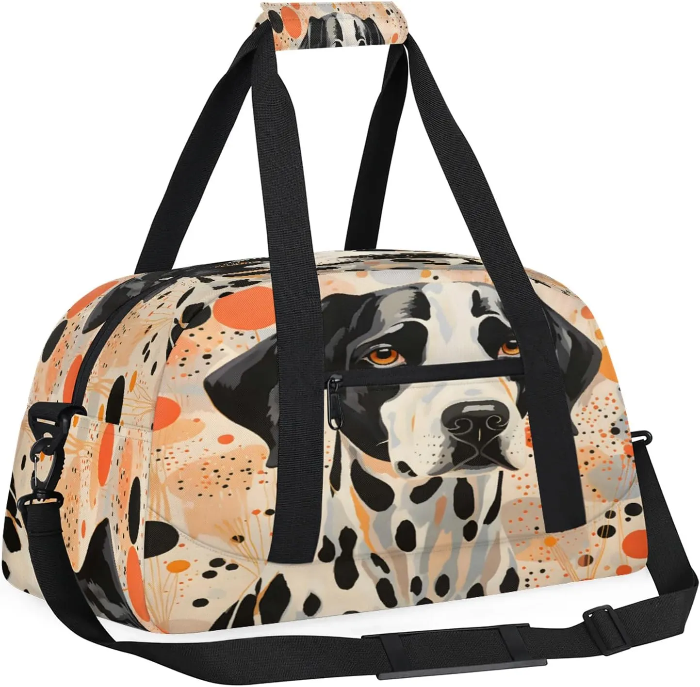 Funny Dog Themed Small Gym Bag 18 inch Carry On Duffel Bag for Weekender Travel Sports Workout Yoga Gymnastics Dance Ballet