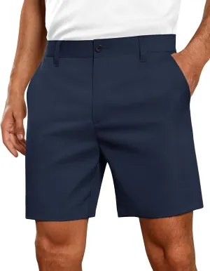 Future Flow Men's Golf Shorts 7 Inch Quick Dry Elastic Waist with Zipper Pockets Casual Dress Shorts for Men Work