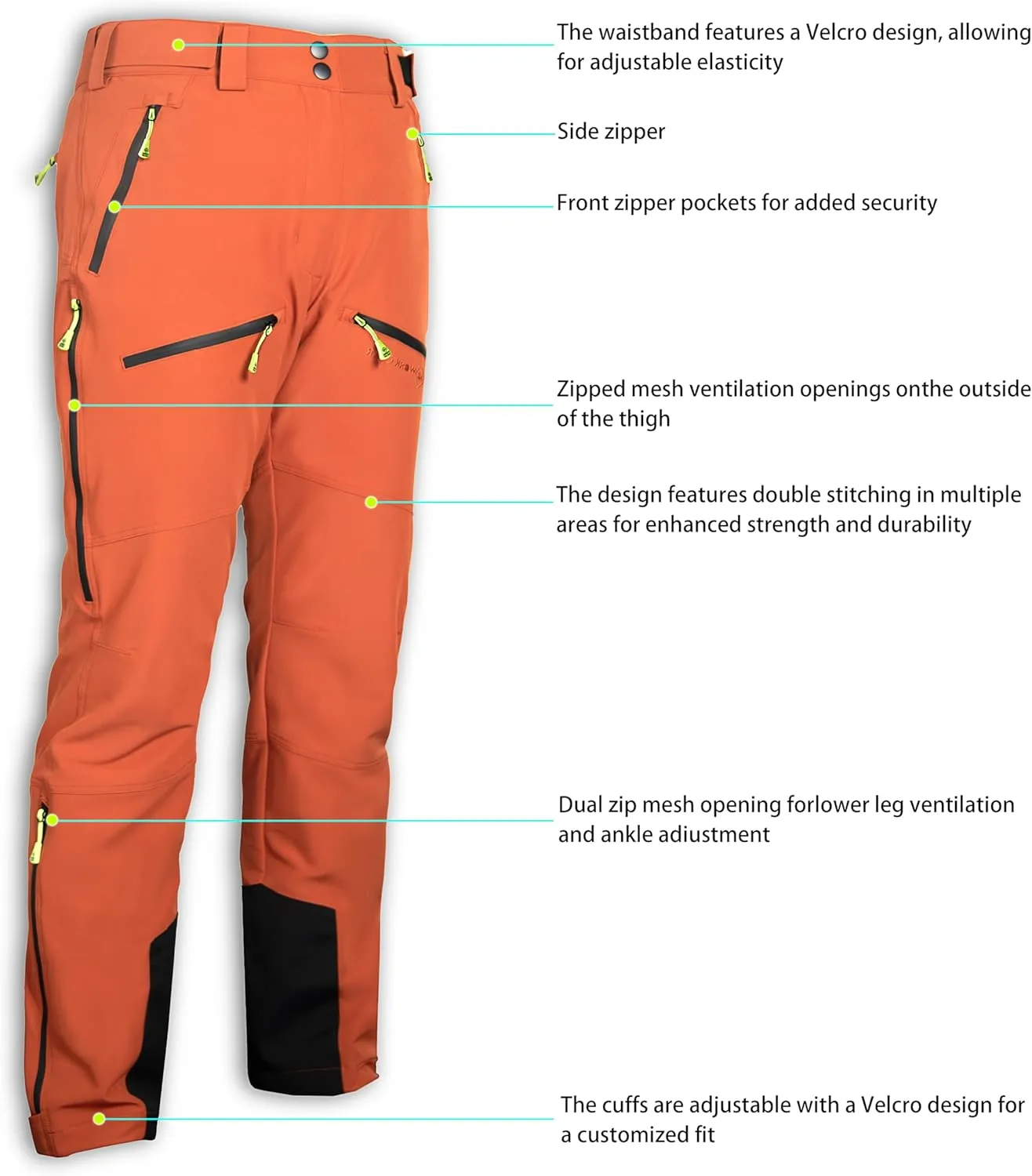 FWG Men's Hiking Pants - Durable Fishing & Work Pants, Ventilated, Multiple Pockets, Design for Outdoors