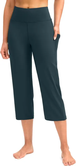 G Gradual Capri Pants for Women High Waist Workout Yoga Pants with Pockets Tummy Control Leggings Crop Straight