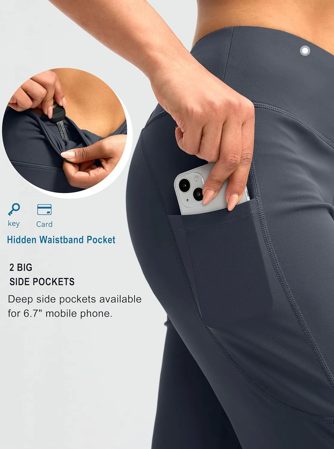 G Gradual Capri Pants for Women High Waist Workout Yoga Pants with Pockets Tummy Control Leggings Crop Straight