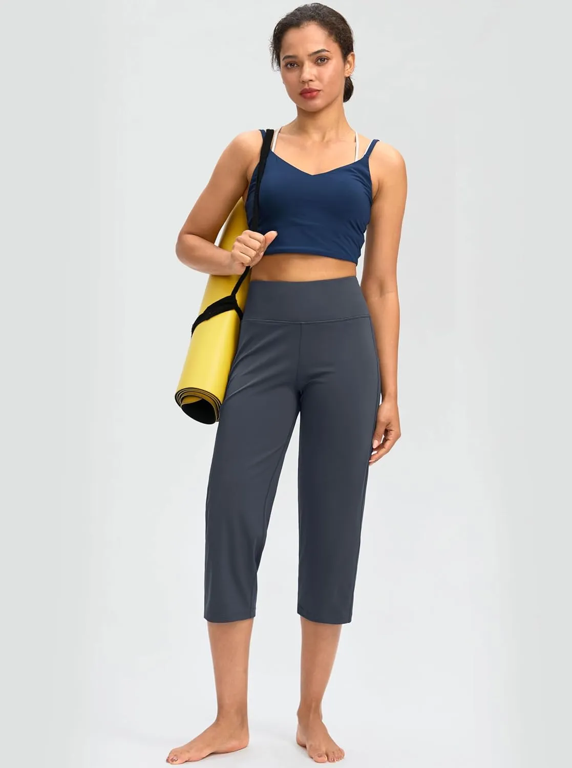 G Gradual Capri Pants for Women High Waist Workout Yoga Pants with Pockets Tummy Control Leggings Crop Straight