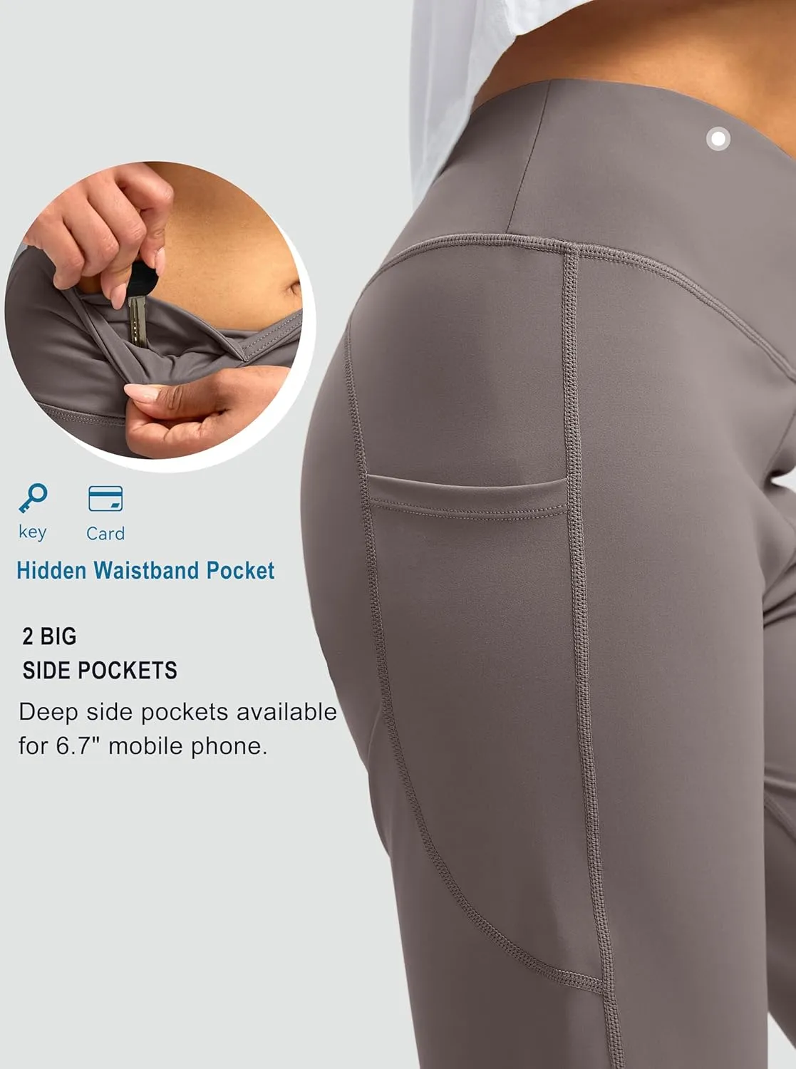 G Gradual Capri Pants for Women High Waist Workout Yoga Pants with Pockets Tummy Control Leggings Crop Straight