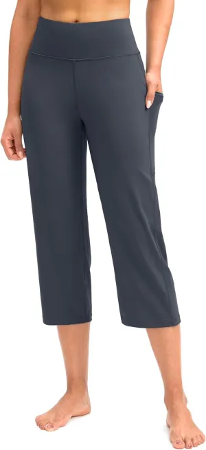G Gradual Capri Pants for Women High Waist Workout Yoga Pants with Pockets Tummy Control Leggings Crop Straight