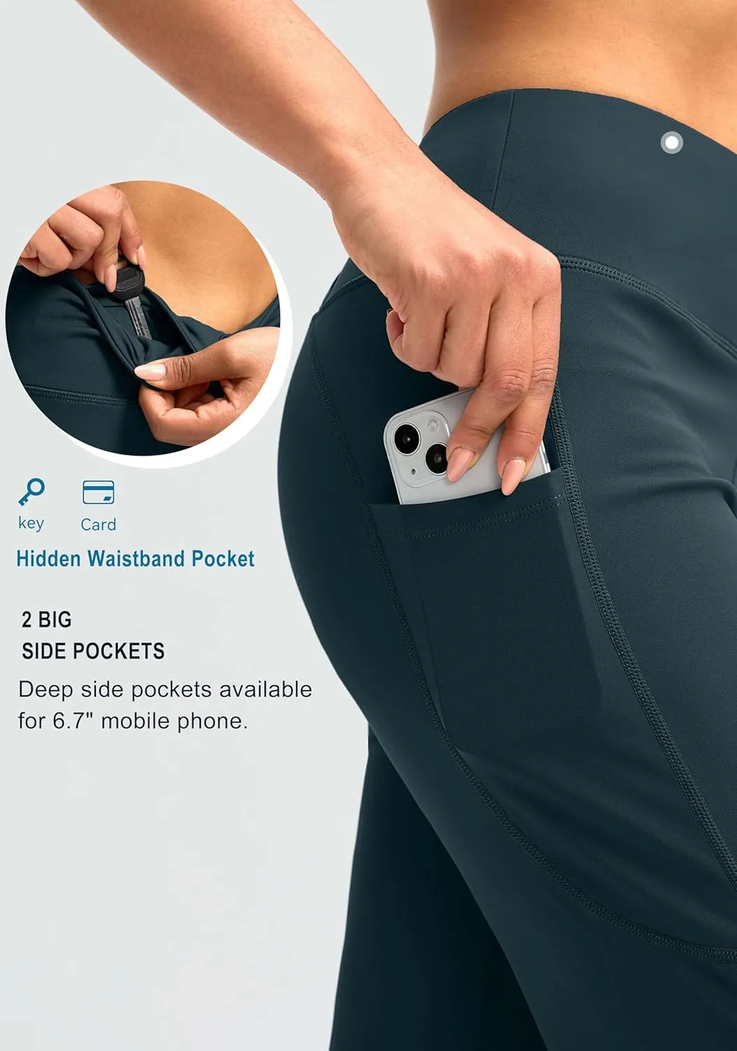 G Gradual Capri Pants for Women High Waist Workout Yoga Pants with Pockets Tummy Control Leggings Crop Straight