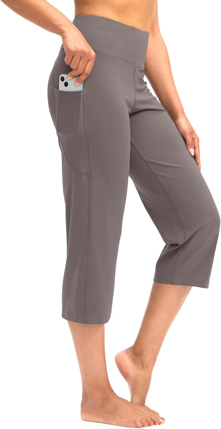 G Gradual Capri Pants for Women High Waist Workout Yoga Pants with Pockets Tummy Control Leggings Crop Straight
