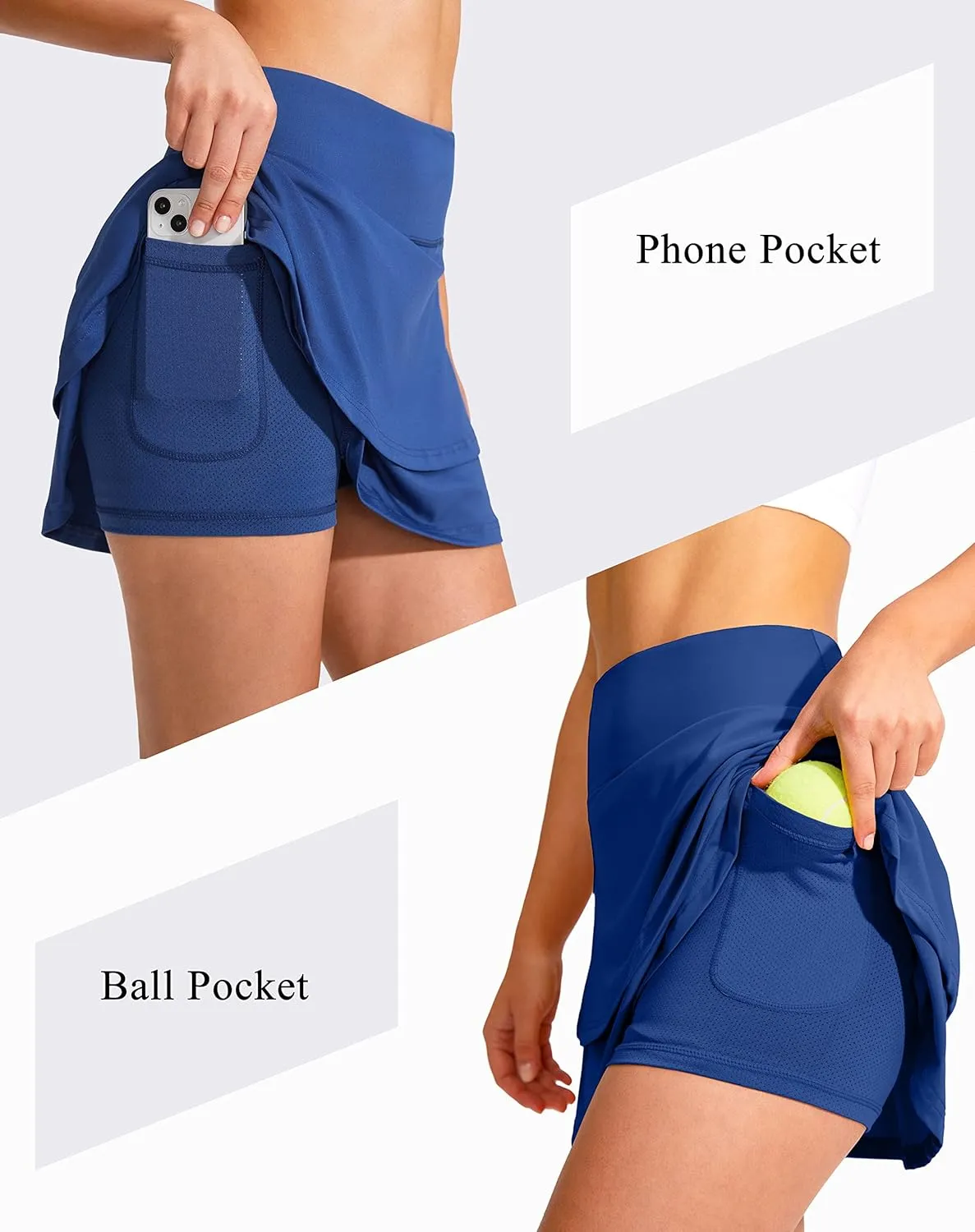 G Gradual Women's Pleated Tennis Skirts with 4 Pockets Athletic Golf Skorts for Women's Workout Running