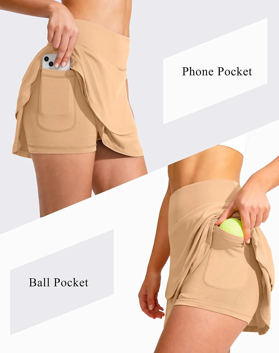 G Gradual Women's Pleated Tennis Skirts with 4 Pockets Athletic Golf Skorts for Women's Workout Running