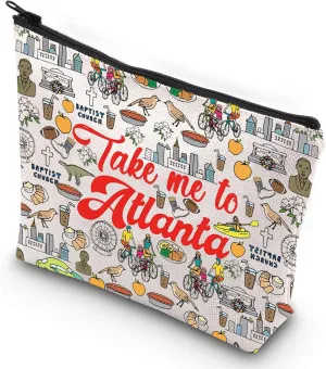 G2TUP Atlanta Georgia Travel Cosmetic Bag Atlanta Landmarks Souvenirs Gift Take Me To Atlanta Zipper Pouch Bag