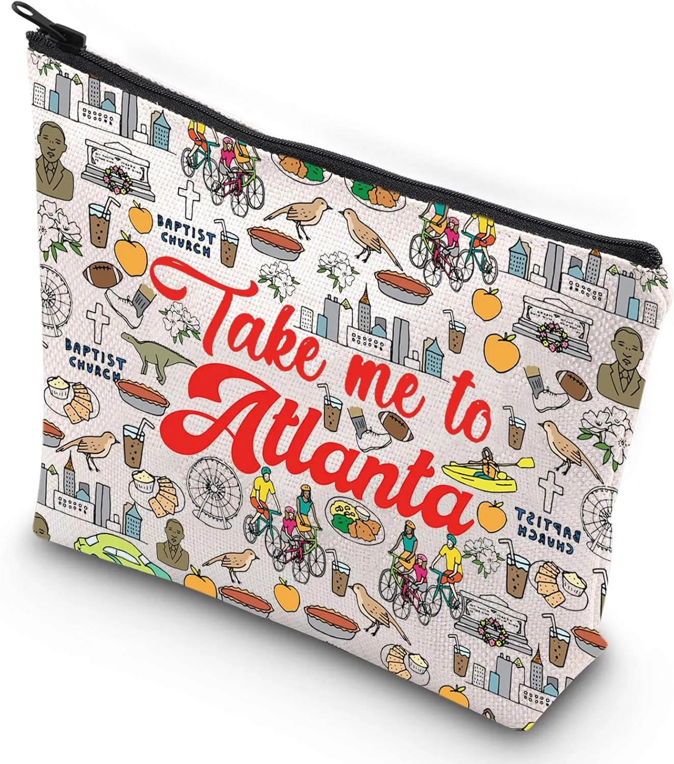 G2TUP Atlanta Georgia Travel Cosmetic Bag Atlanta Landmarks Souvenirs Gift Take Me To Atlanta Zipper Pouch Bag