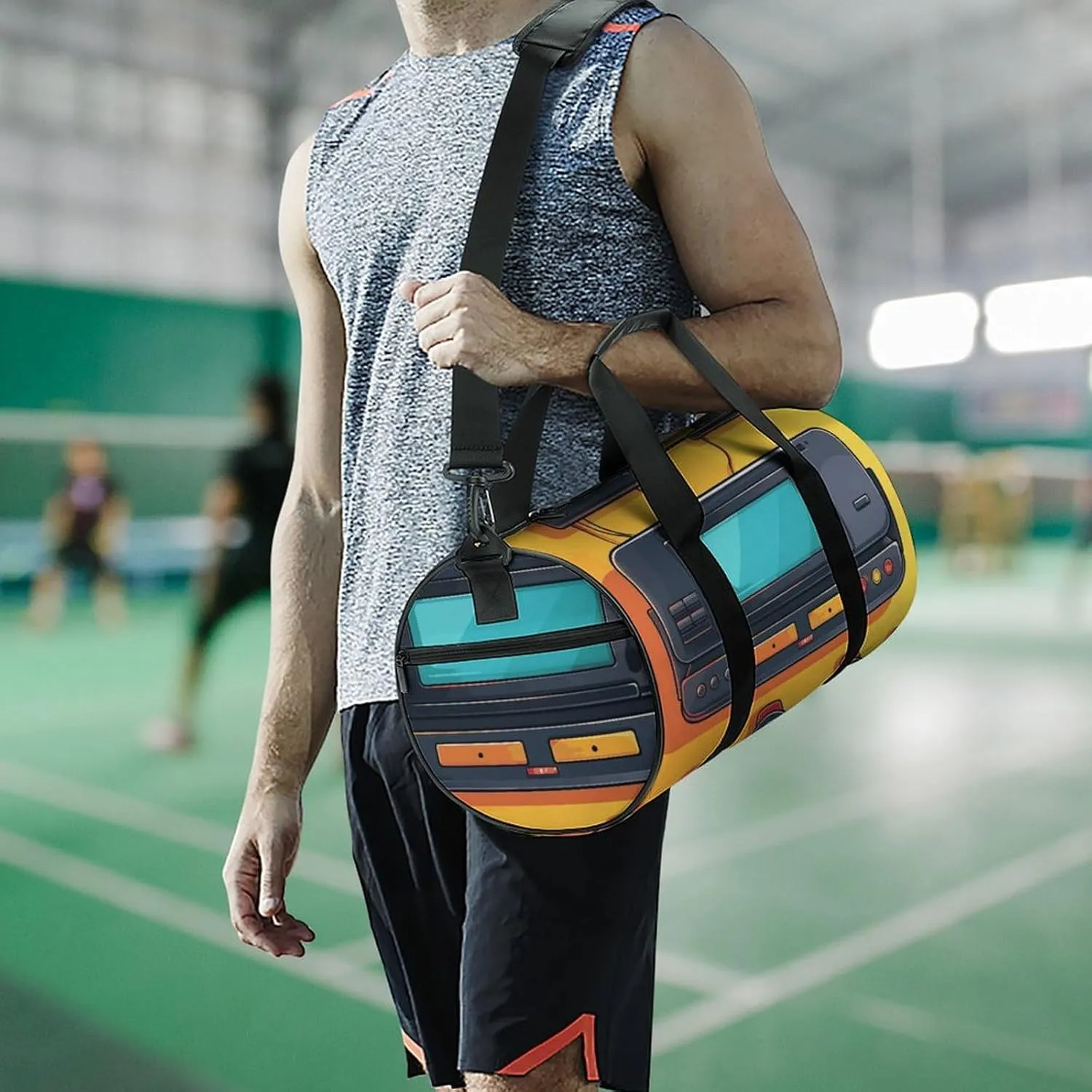 Game Console Gym Bag Small Travel Duffle Bag with Compartment Carry On Weekender Bag for Women Men