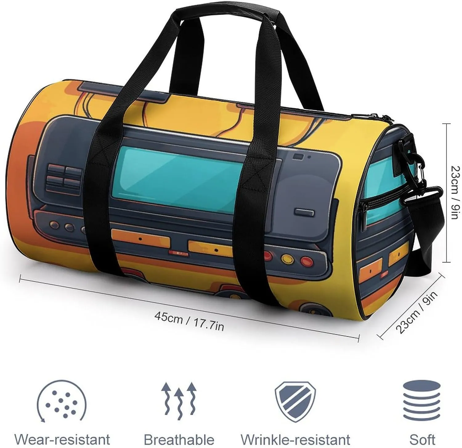 Game Console Gym Bag Small Travel Duffle Bag with Compartment Carry On Weekender Bag for Women Men