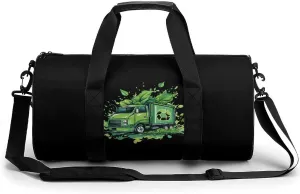 Garbage Rubbish Trash Trucks Gym Bag Travel Waterproof Duffel Bag Carryon Overnight Bags Tote Bags for Sports