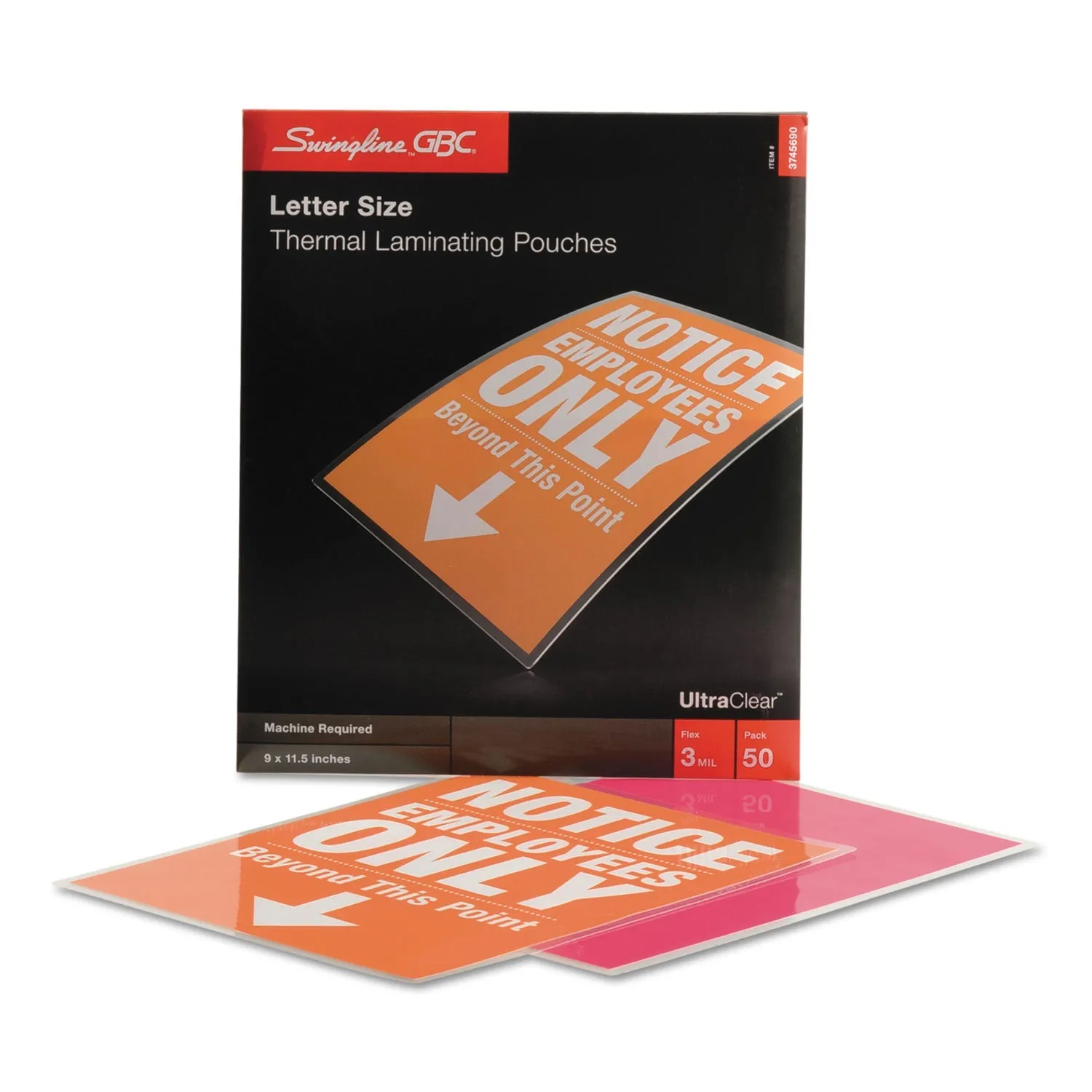 GBC® Ultraclear Thermal Laminating Pouches, 3 Mil, 9" X 11.5", Gloss Clear, 50/box