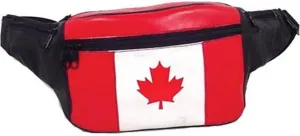 Genuine Leather Canada Flag Waist Bag Fanny Pack with Adjustable Strap by Marshal