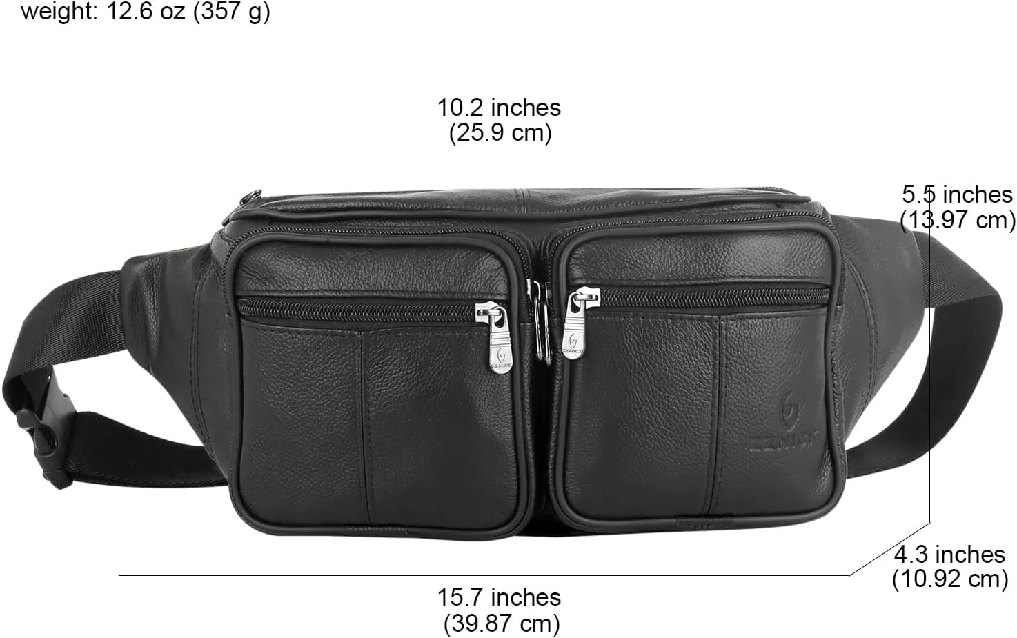 Genuine Leather Fanny Pack/Waist Bag/Organizer with Adjustable Belt, Multiple Pockets For Men and Women