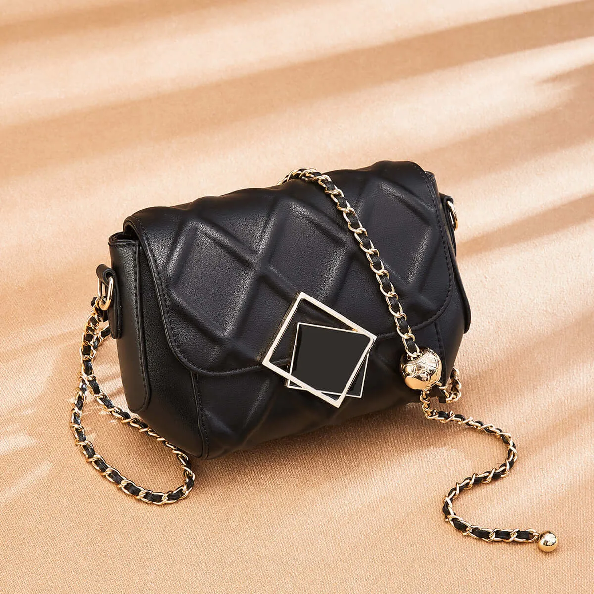 Geometric Bag Shoulder Quilted Customer-approved Lock Secure transactions