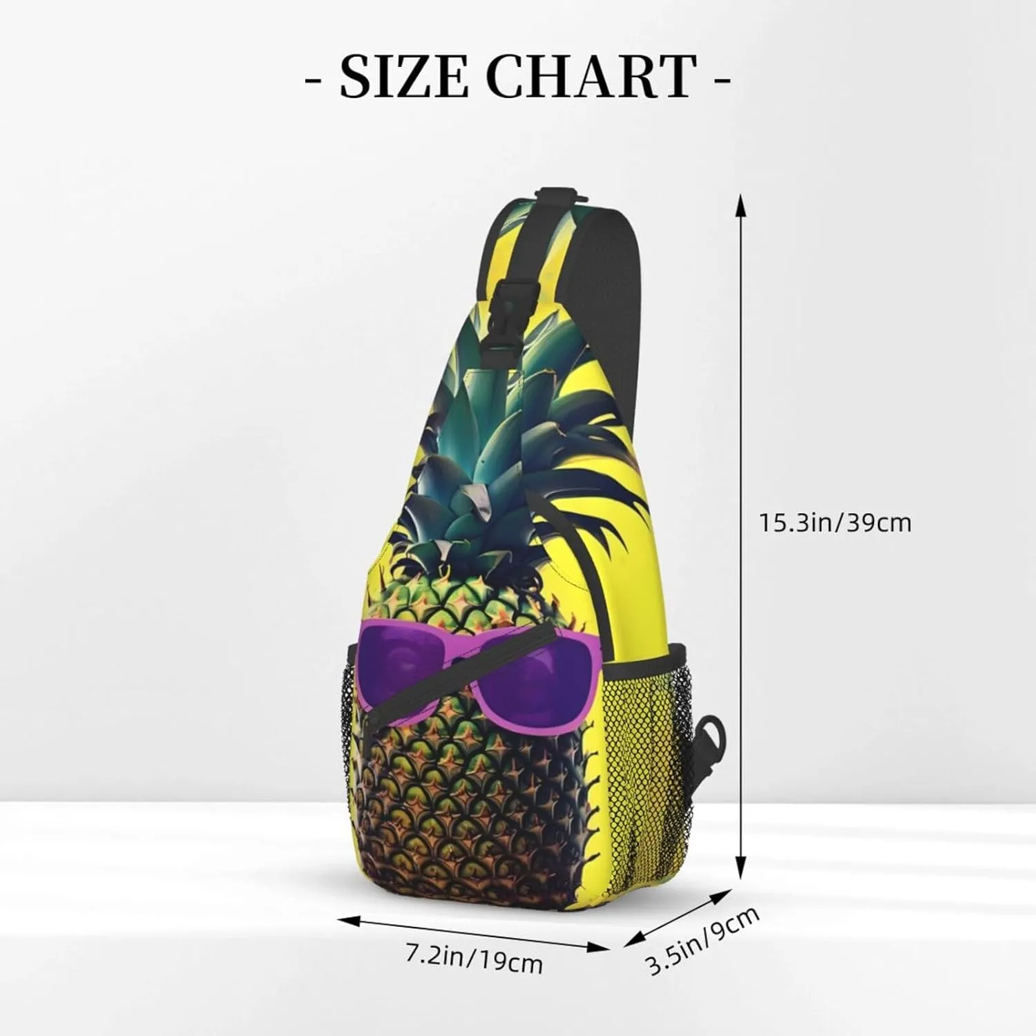 GeRRiT Psych Pineapple Quote Print Small Backpack Sling Bag For Women Men, Chest Bag Daypack Crossbody For Travel Sport
