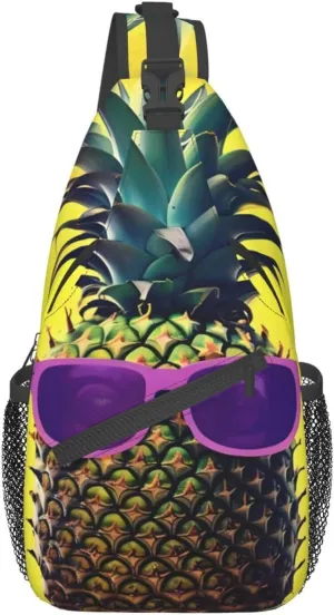 GeRRiT Psych Pineapple Quote Print Small Backpack Sling Bag For Women Men, Chest Bag Daypack Crossbody For Travel Sport