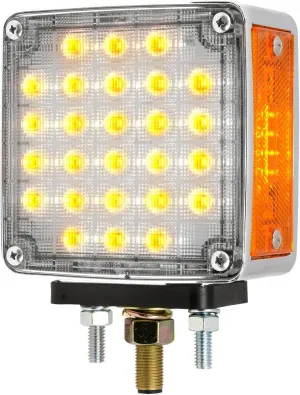 GG Grand General 74712 Square Smart Dynamic Double Face Red LED Pedestal Light w Lens for Truck, Towing, Trailer, RV and Bus – Driver Side