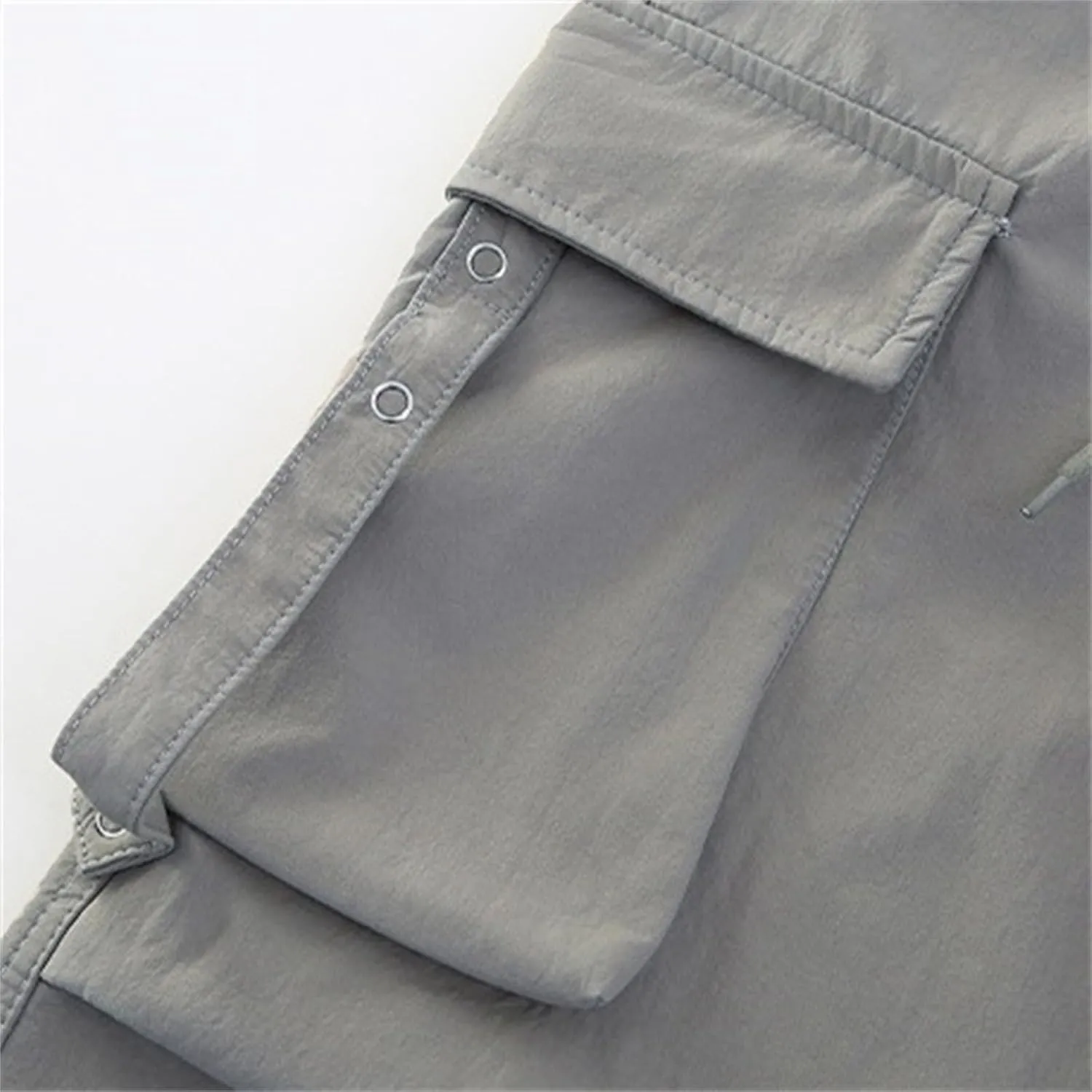 Girls Parachute Cargo Pants Y2K Straight Baggy Cargo Hiking Pants High Waist Adjustable Wide Leg Casual Joggers with Pockets