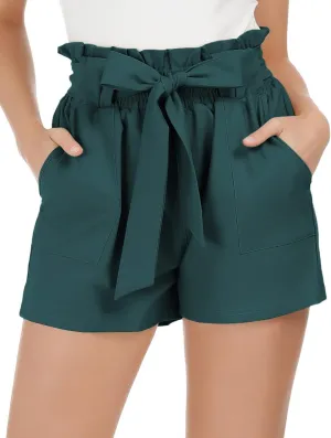 GRACE KARIN Women Summer Casual Shorts with Pockets Bowknot Tie Waist