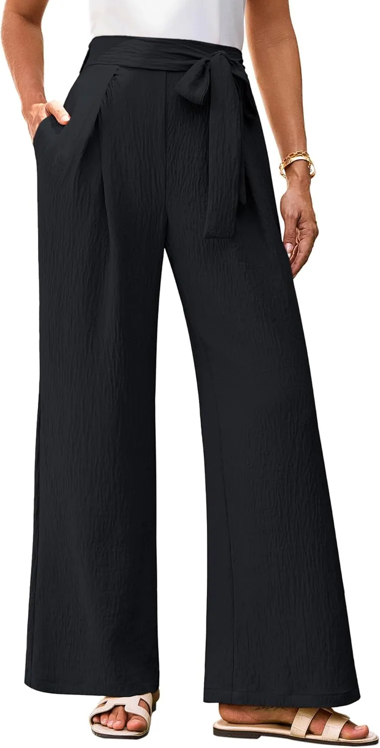 GRACE KARIN Women's Wide Leg Pants 2025 High Waist Adjustable Pleated Trousers Business Casual Pants