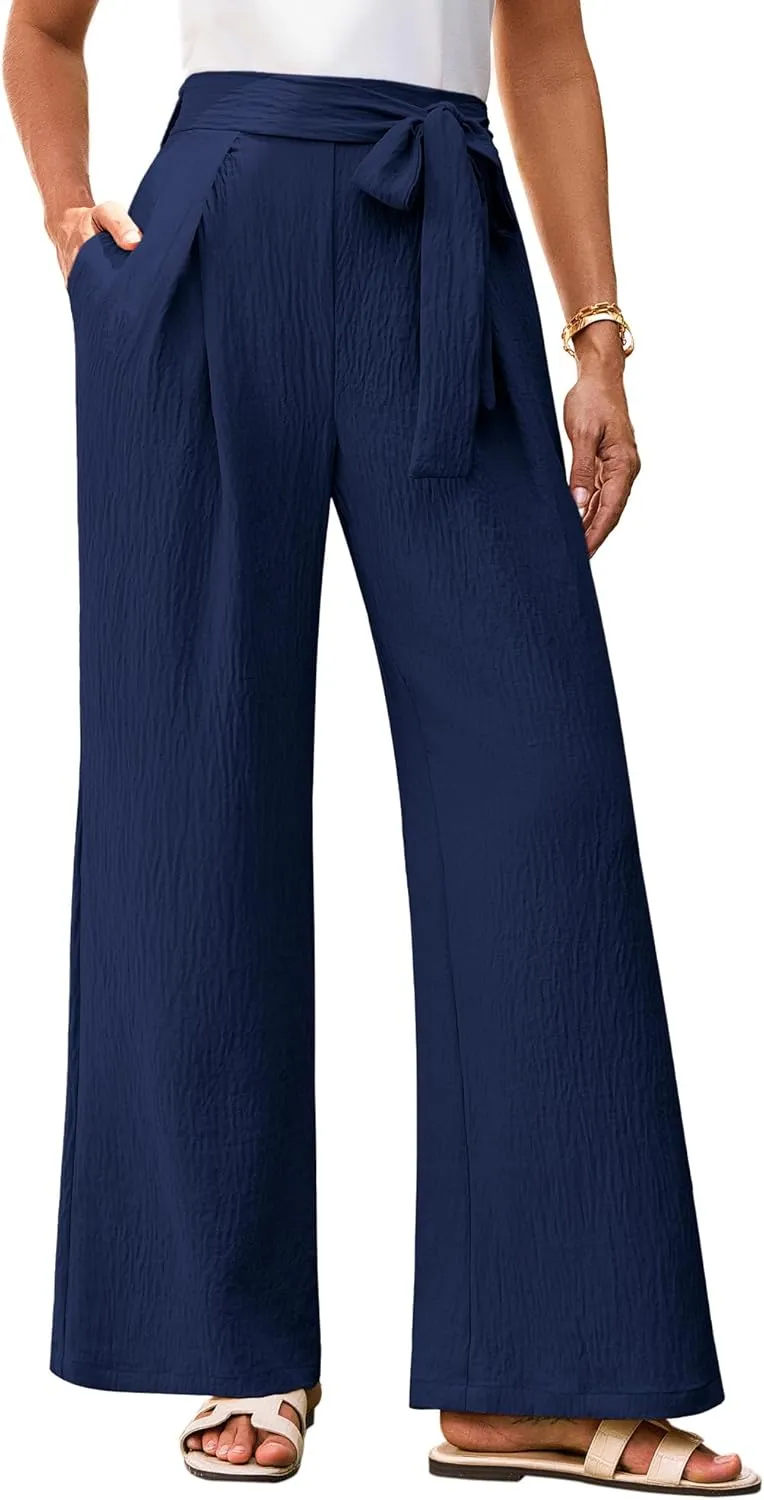GRACE KARIN Women's Wide Leg Pants 2025 High Waist Adjustable Pleated Trousers Business Casual Pants