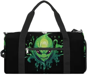 Green Aliens Print Sports Gym Bag Lightweight Travel Duffel Bag Workout Bags Casual Weekender Bag for Men Women