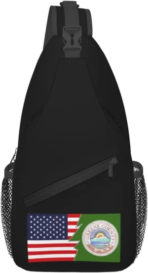Greene county seal (2) And America Crossbody Bags For Women Men Chest Backpack Gym Shoulder Bag Travel Outdoor Sports Casual Crossbody Bags