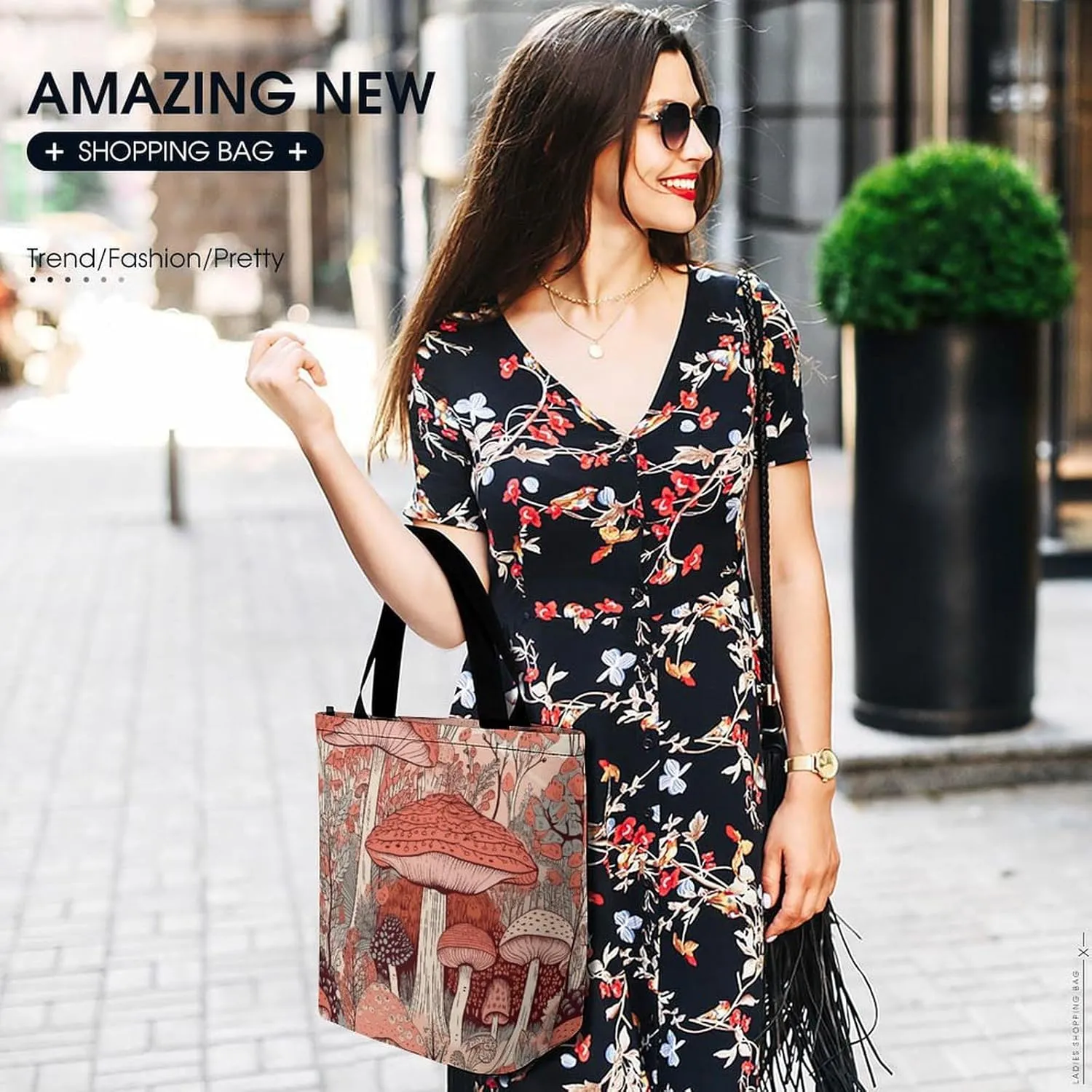 Grocery Bag Reusable Tote Bag Foldable Blue Wave Art Shopping Bag Handbag Washable Shoulder Bag for Travel