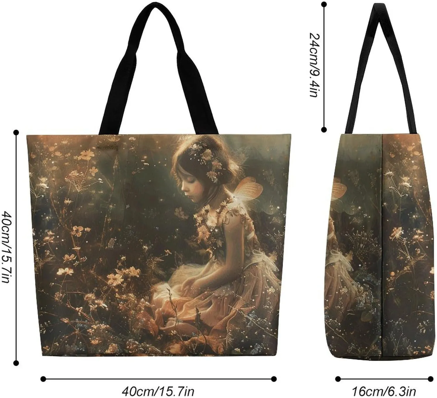 Grocery Bag Reusable Tote Bag Foldable On Flowering Tree Shopping Bag Handbag Washable Shoulder Bag for Travel