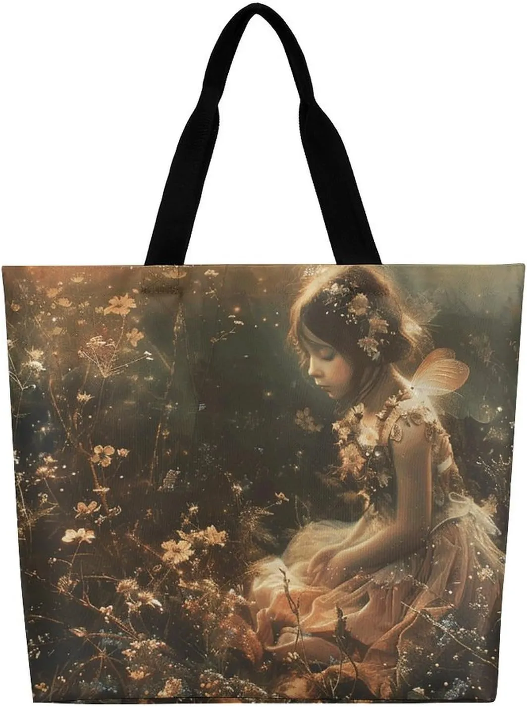 Grocery Bag Reusable Tote Bag Foldable On Flowering Tree Shopping Bag Handbag Washable Shoulder Bag for Travel