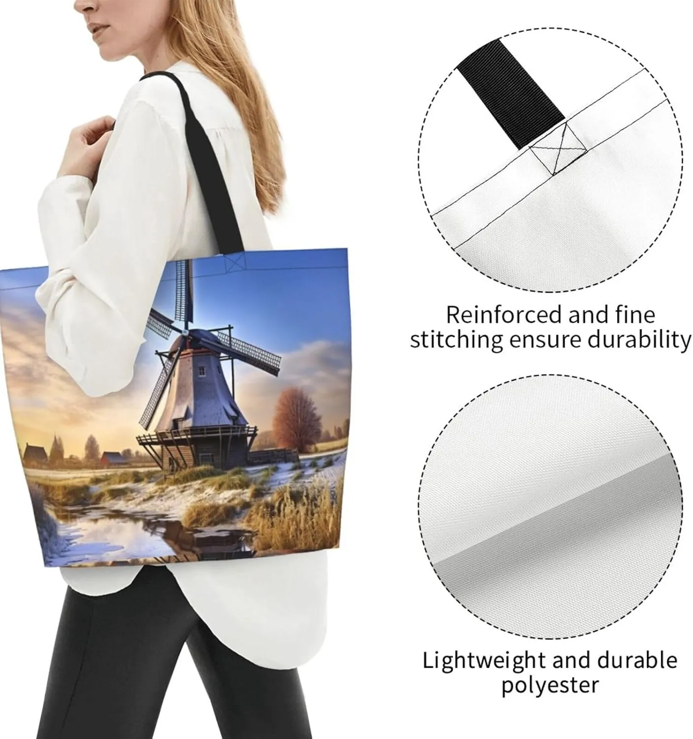 Grocery Bag Reusable Tote Bag Foldable Running Zebra Shopping Bag Handbag Washable Shoulder Bag for Travel