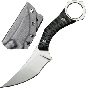 Gtk152 Fixed Blade Knife, D2 Steel Blade G10 Handle EDC Tool Knives with Kydex Sheath, Cool Strong Sharp Fixed Knife for Outdoor Camping Hunting(Silver)