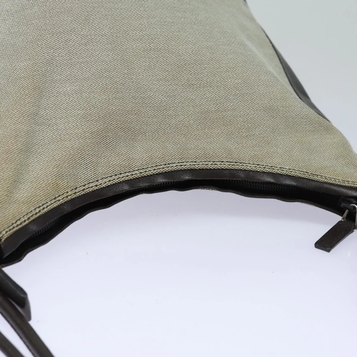 GUCCI Canvas Leather Shoulder Bag Beige 77112 fm3653