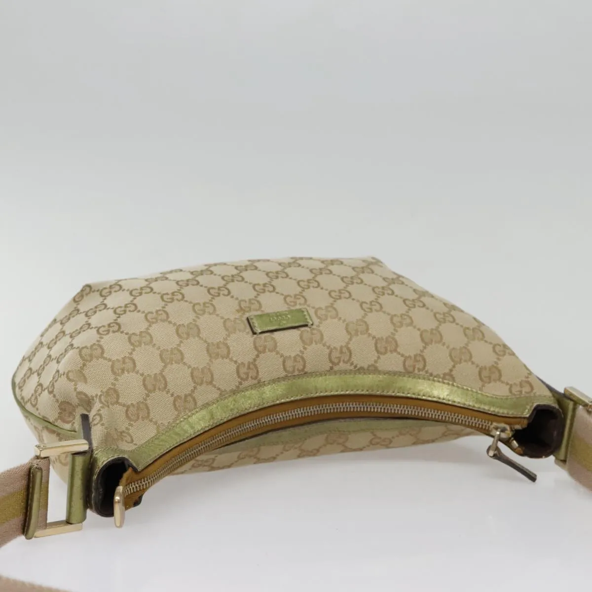 GUCCI GG Canvas Sherry Line Shoulder Bag Beige Gold pink 181092 88243