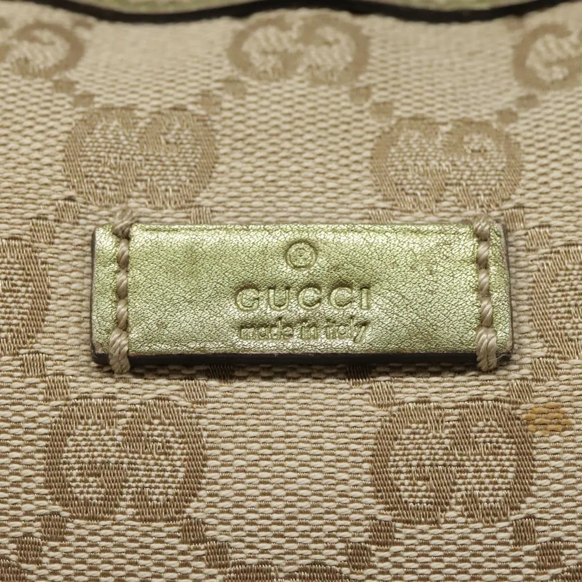 GUCCI GG Canvas Sherry Line Shoulder Bag Beige Gold pink 181092 88243