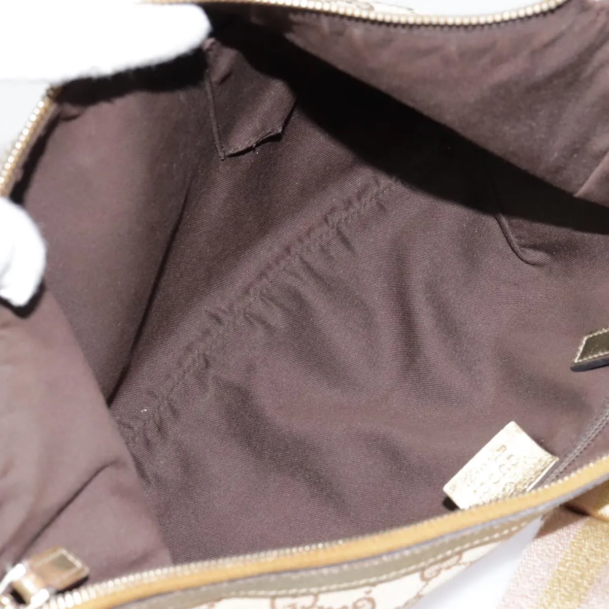 GUCCI GG Canvas Sherry Line Shoulder Bag Beige Gold pink 181092 88243