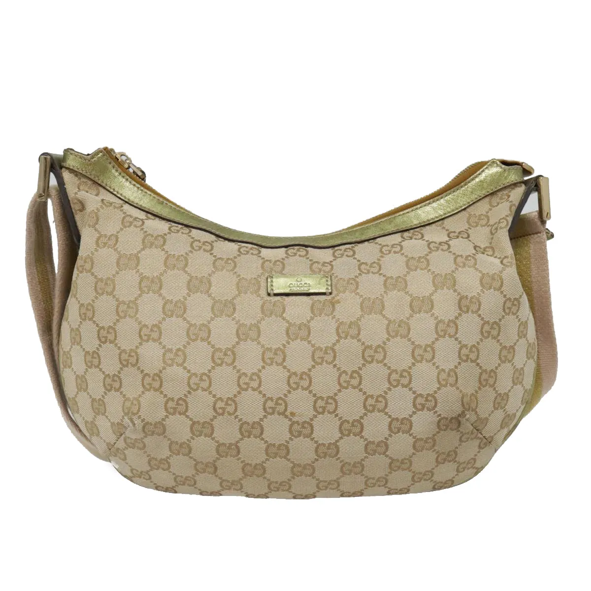 GUCCI GG Canvas Sherry Line Shoulder Bag Beige Gold pink 181092 88243