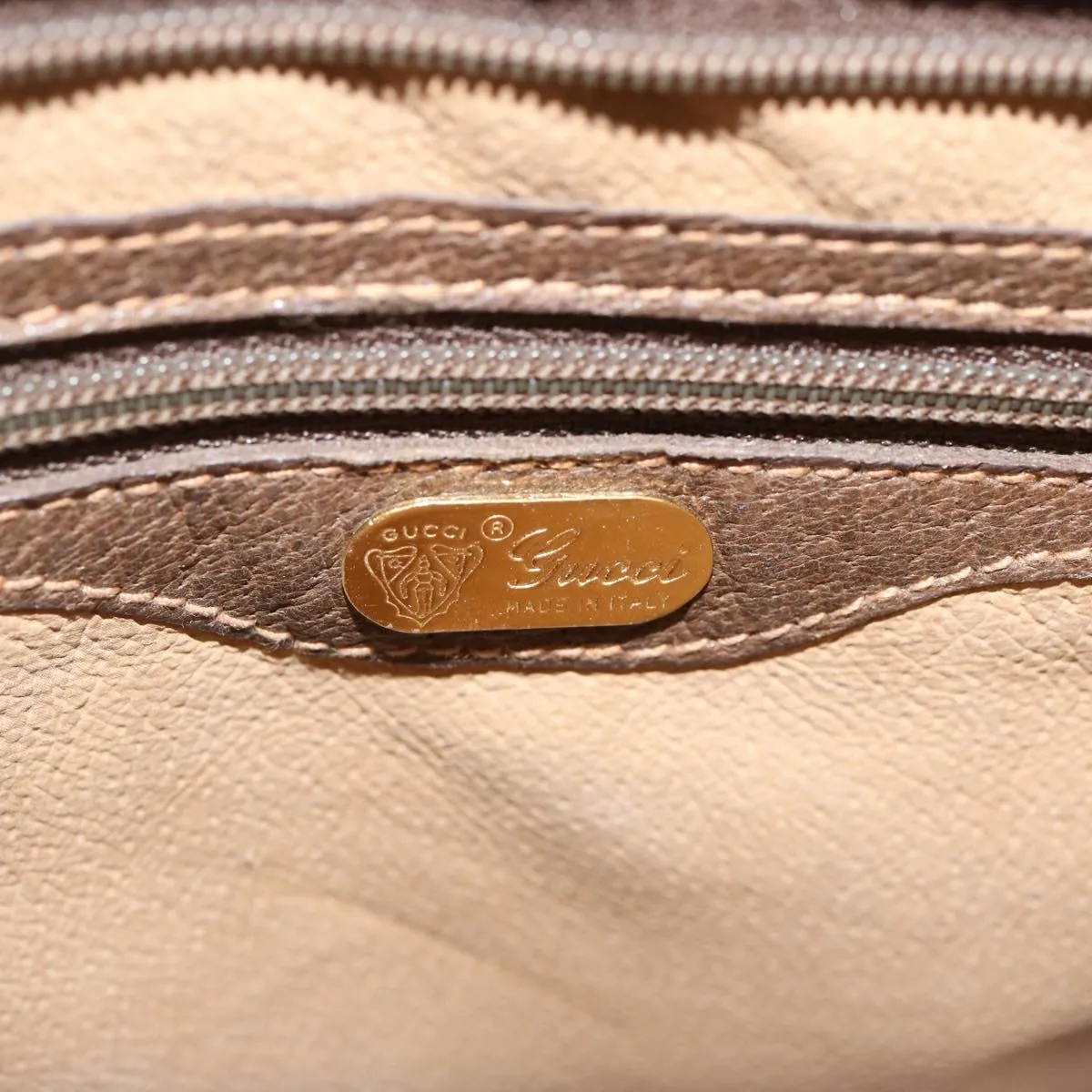 GUCCI GG Canvas Shoulder Bag PVC Beige 72759