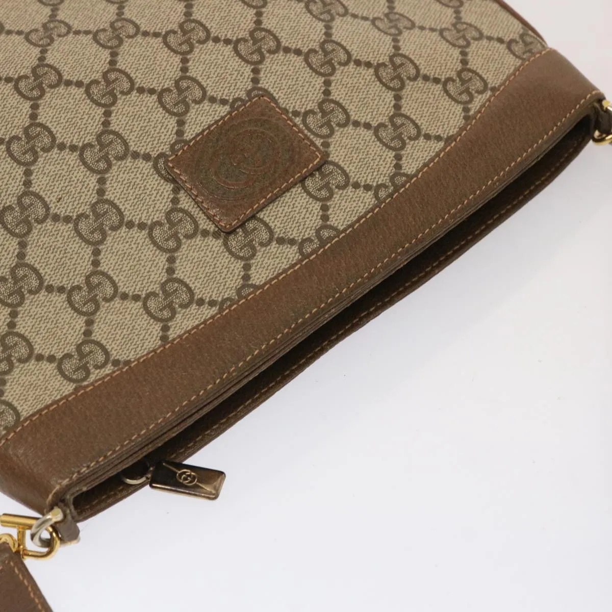 GUCCI GG Canvas Shoulder Bag PVC Beige 72759