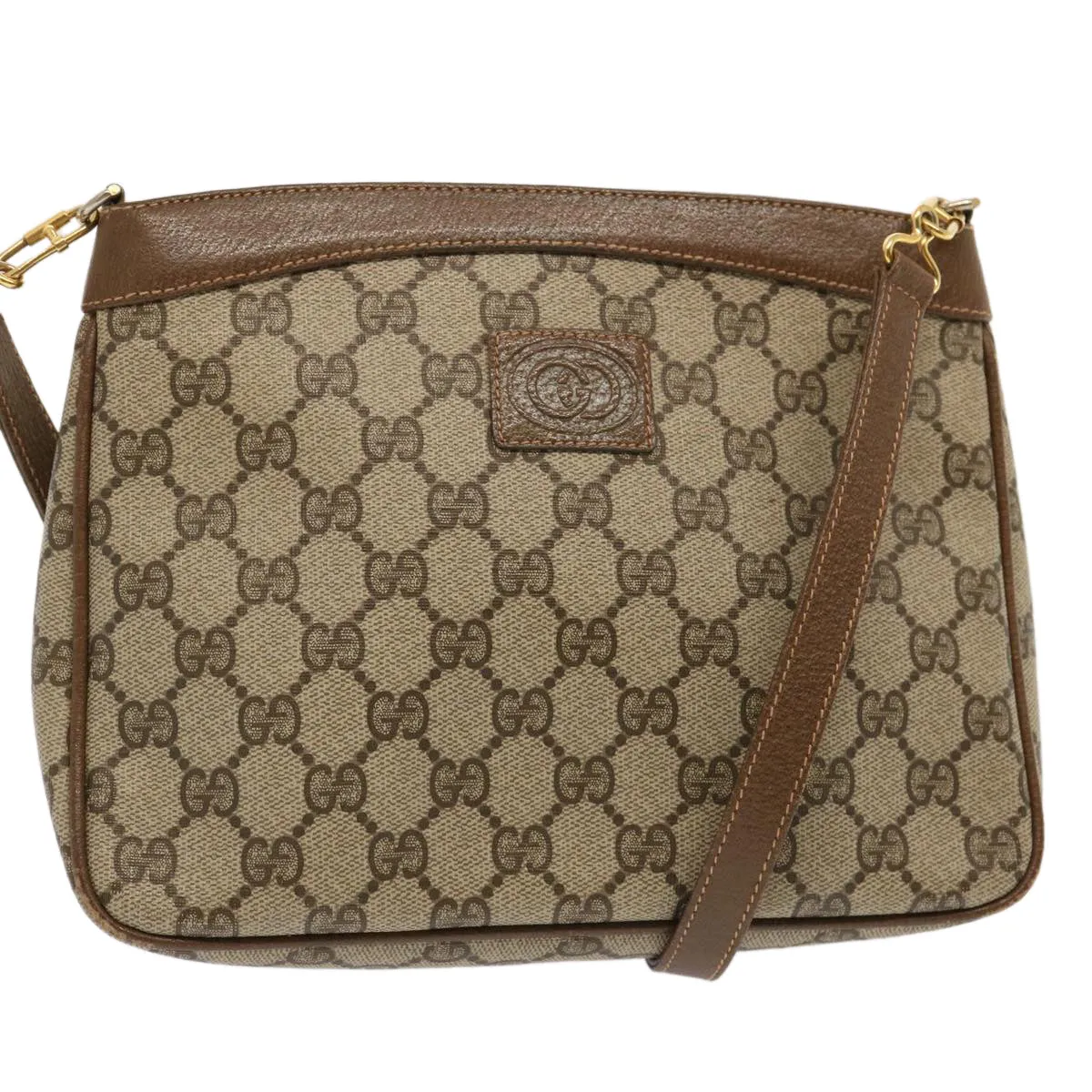 GUCCI GG Canvas Shoulder Bag PVC Beige 72759