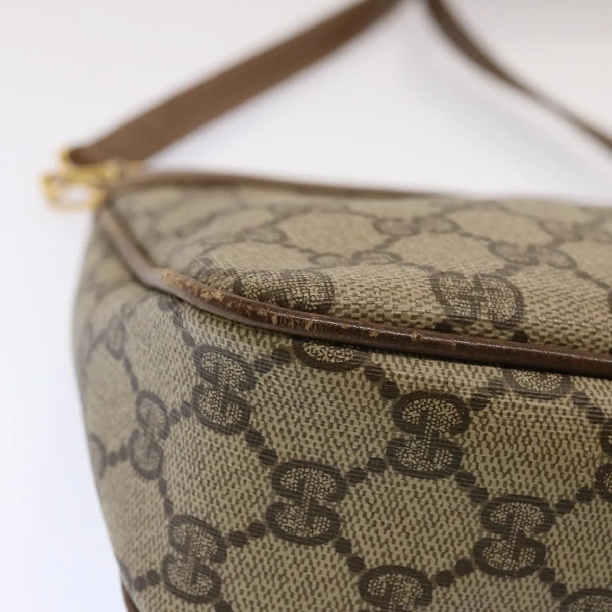 GUCCI GG Canvas Shoulder Bag PVC Beige 72759
