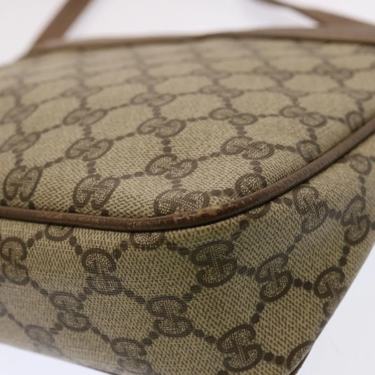 GUCCI GG Canvas Shoulder Bag PVC Beige 72759