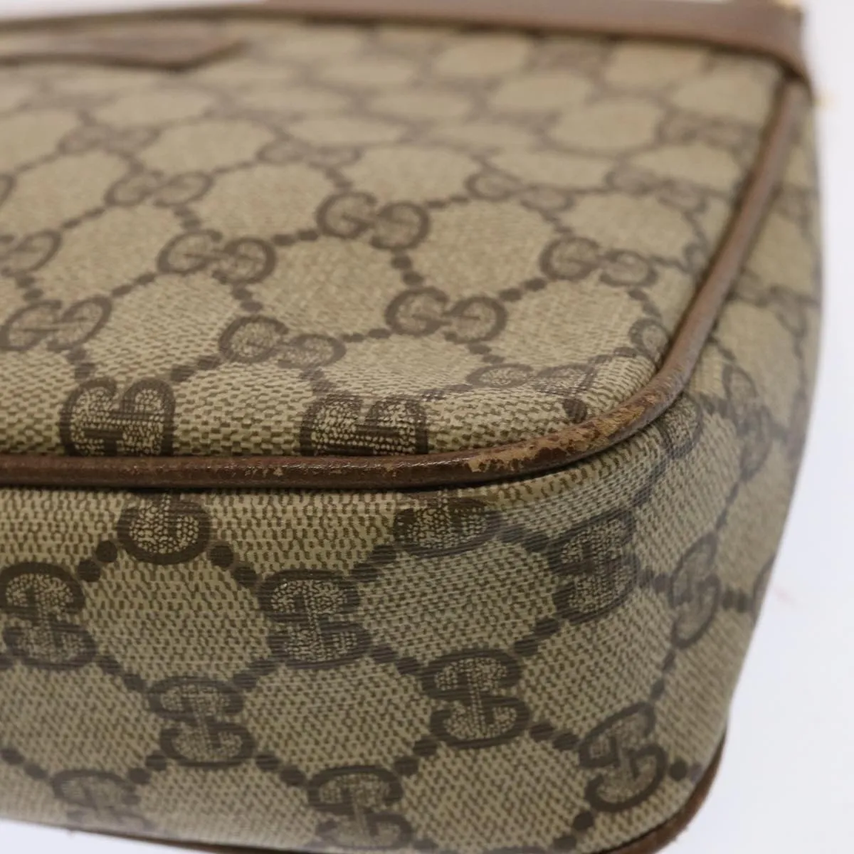 GUCCI GG Canvas Shoulder Bag PVC Beige 72759